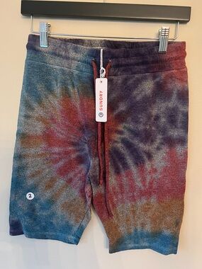 Sundry Tie-Dye Terry Shorts in Blue, Red, Brown